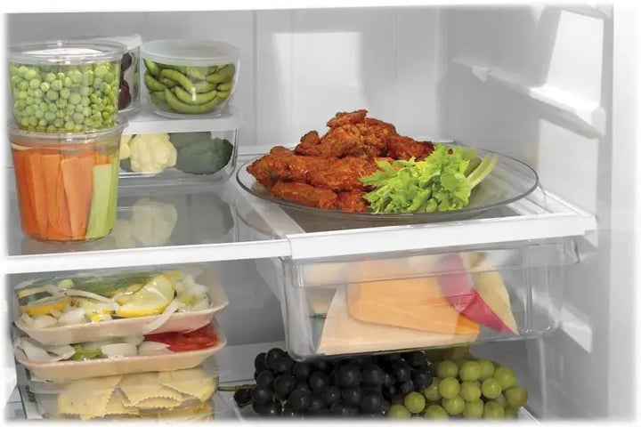 GE - 17.5 Cu. Ft. Top-Freezer Refrigerator with Edge-to-Edge Glass Shelves - Black