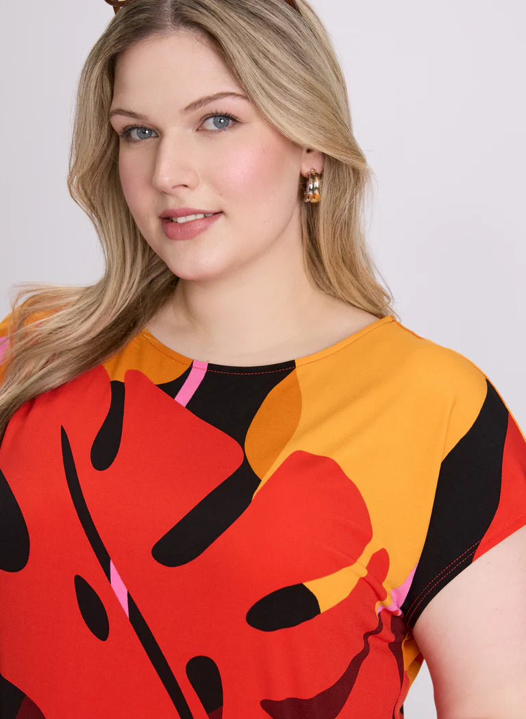 LAURA Leaf Print Top