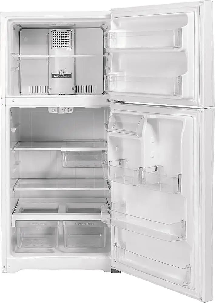 GE - 21.9 Cu. Ft. Top-Freezer Refrigerator with Garage Ready Performance - White