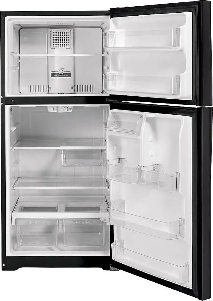 GE - 21.9 Cu. Ft. Top-Freezer Refrigerator with Garage Ready Performance from 38-110 Degrees Fahrenheit - Black Slate
