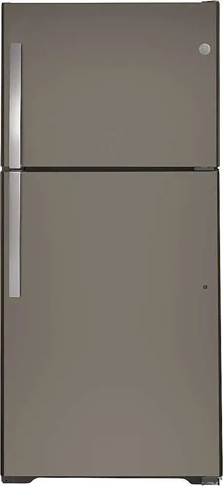GE - 21.9 Cu. Ft. Top-Freezer Refrigerator with Garage Ready Performance - Slate