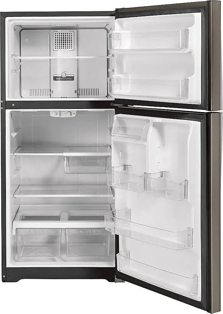GE - 21.9 Cu. Ft. Top-Freezer Refrigerator with Garage Ready Performance - Slate