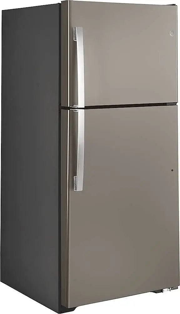 GE - 19.2 Cu. Ft. Top-Freezer Refrigerator with Garage Ready Design - Slate