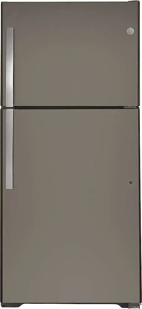 GE - 19.2 Cu. Ft. Top-Freezer Refrigerator with Garage Ready Design - Slate