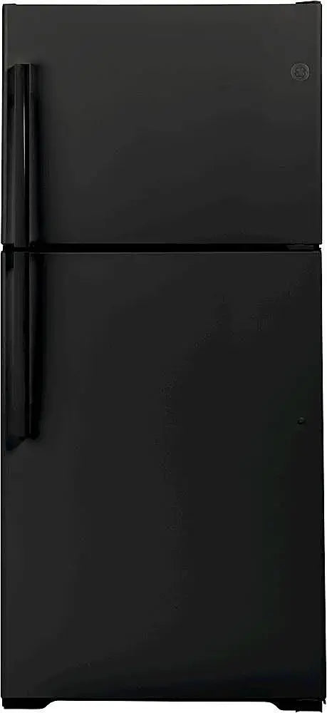 GE - 19.2 Cu. Ft. Top-Freezer Refrigerator with Garage Ready Performance - Black