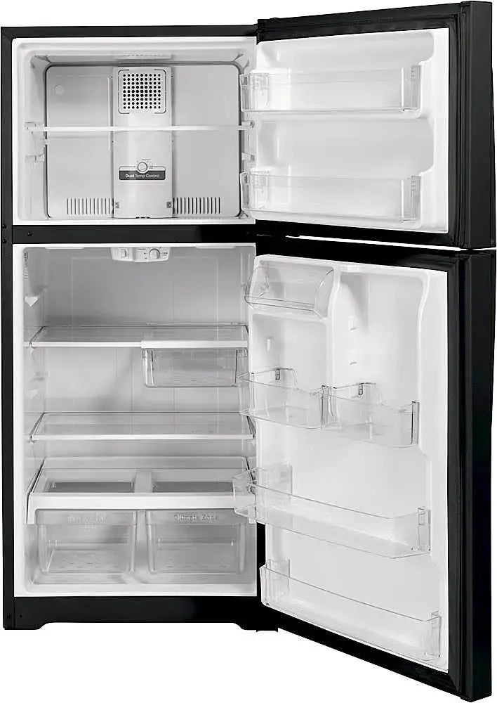 GE - 19.2 Cu. Ft. Top-Freezer Refrigerator with Garage Ready Performance - Black