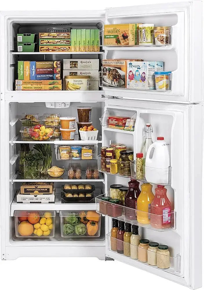 GE - 19.2 Cu. Ft. Top-Freezer Refrigerator with Garage Ready Performance - White