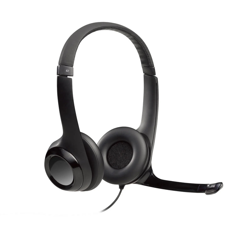 Logitech H390 Wired USB Headset, Stereo Headphones with Noise-Cancelling Microphone, USB, In-Line Controls, PC/Mac/Laptop, Black (981-000310)