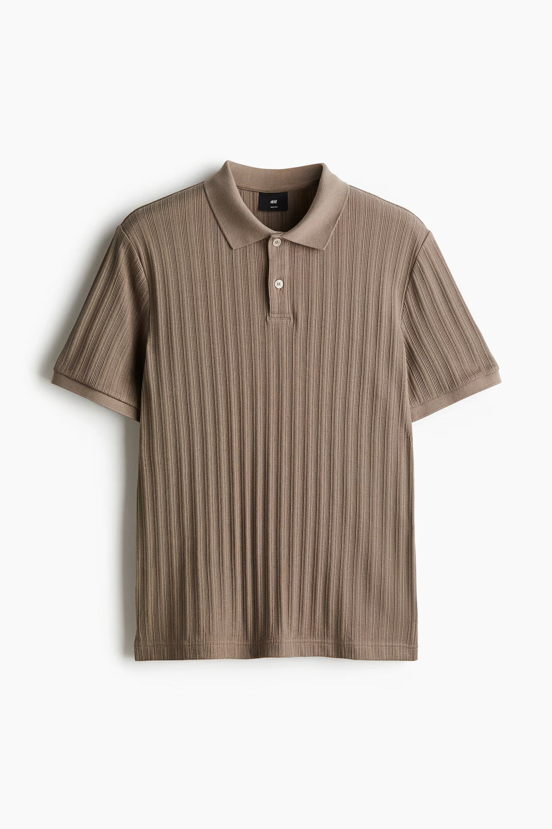 H&M Slim-Fit Textured Jersey Polo Shirt