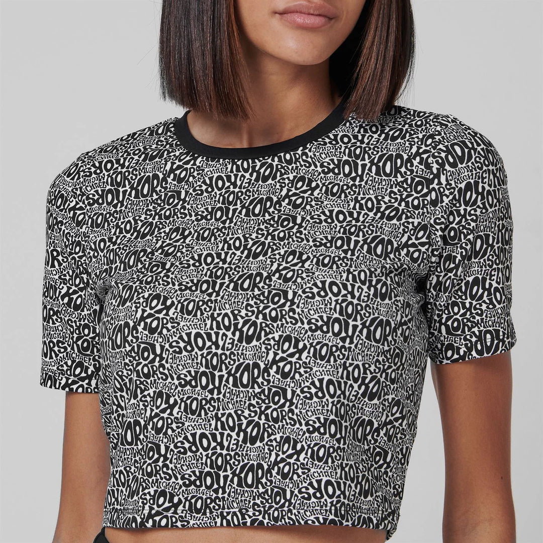 MICHAEL MICHAEL KORS Allover Logo Crop Top