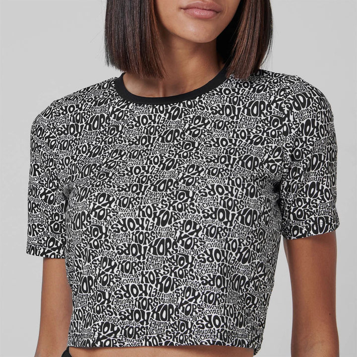 MICHAEL MICHAEL KORS Allover Logo Crop Top