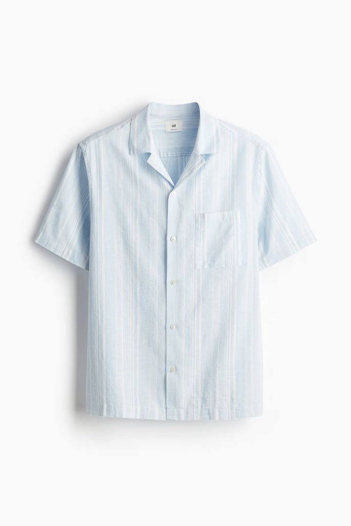 H&M Regular Fit Linen-blend Resort Shirt