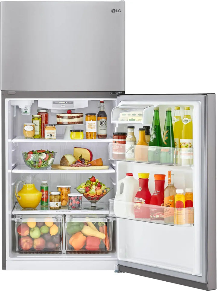 LG - 23.8 Cu. Ft. Top Freezer Refrigerator with Internal Water Dispenser - Stainless Steel