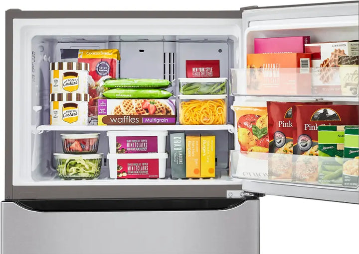 LG - 23.8 Cu. Ft. Top Freezer Refrigerator with Internal Water Dispenser - Stainless Steel