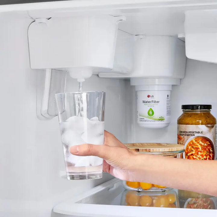 LG - 23.8 Cu. Ft. Top Freezer Refrigerator with Internal Water Dispenser - Stainless Steel
