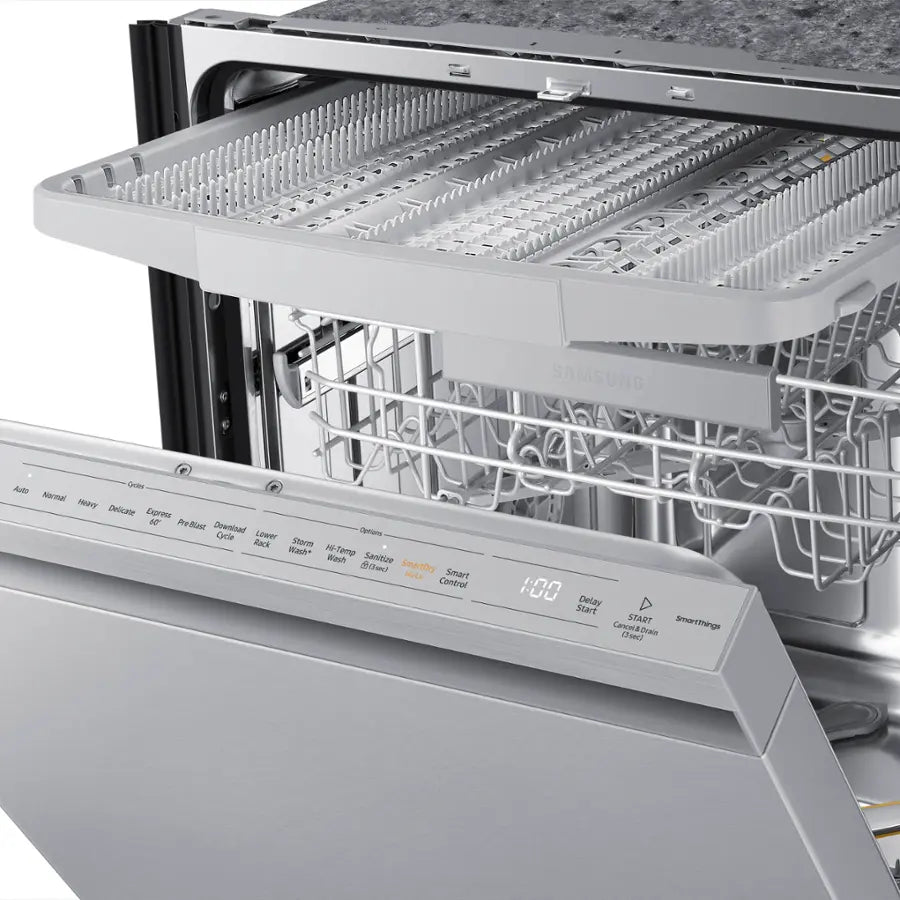Samsung - 24" AutoRelease Dry Smart Built-In Tub Dishwasher with 3rd Rack, StormWash+, 42 dBA - Stainless steel