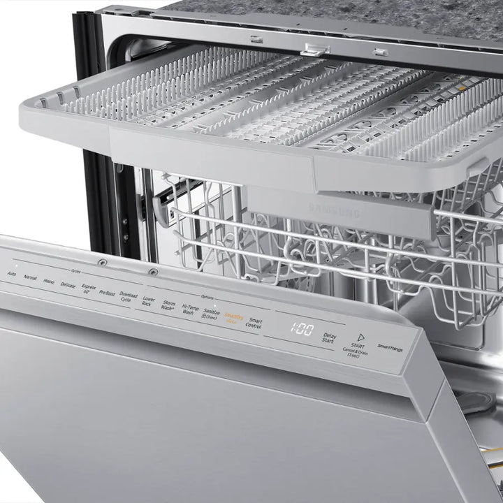 Samsung - 24" AutoRelease Dry Smart Built-In Tub Dishwasher with 3rd Rack, StormWash+, 42 dBA - Stainless steel