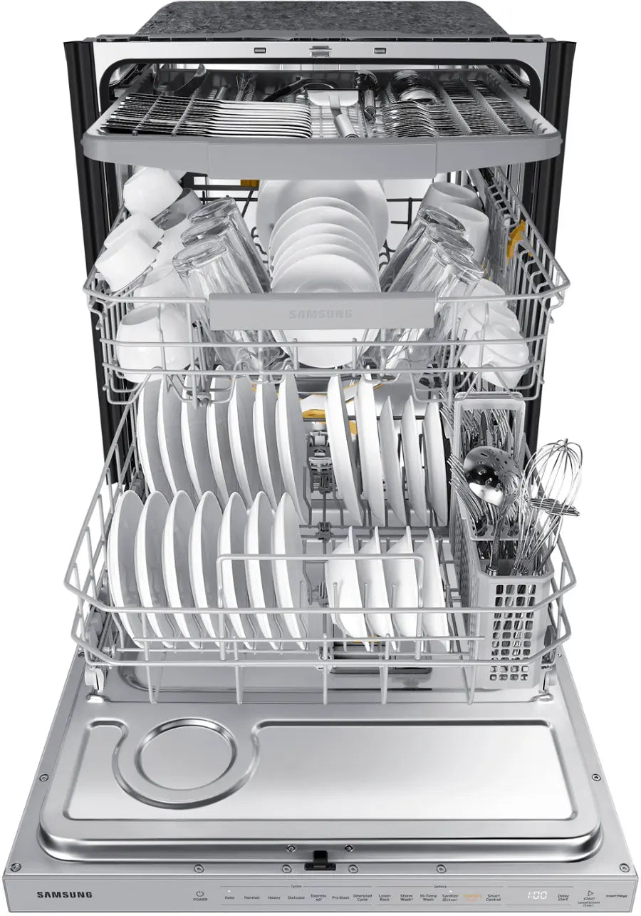 Samsung - 24" AutoRelease Dry Smart Built-In Tub Dishwasher with 3rd Rack, StormWash+, 42 dBA - Stainless steel