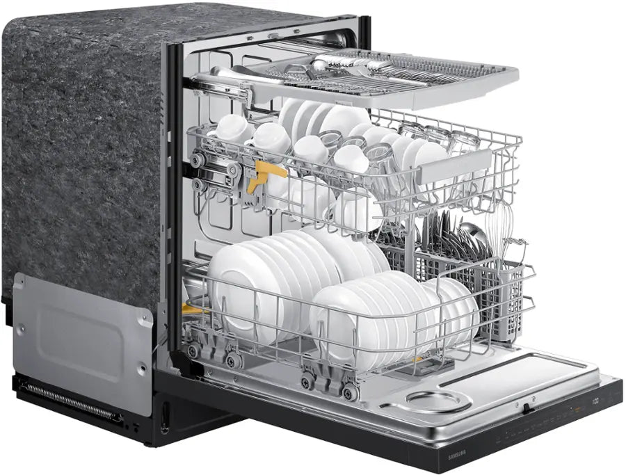 Samsung - 24" AutoRelease Dry Smart Built-In Stainless Steel Tub Dishwasher with 3rd Rack, StormWash+, 42 dBA - Black Stainless Steel