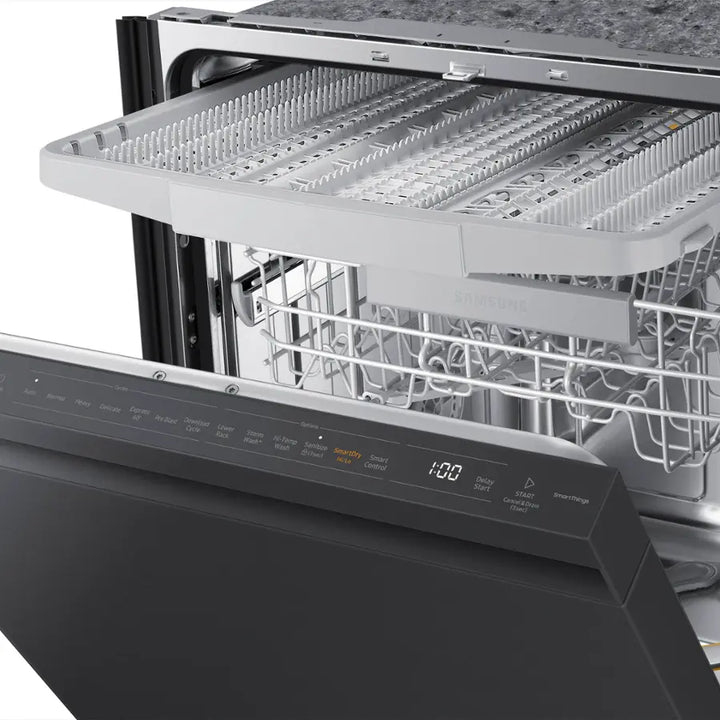 Samsung - 24" AutoRelease Dry Smart Built-In Stainless Steel Tub Dishwasher with 3rd Rack, StormWash+, 42 dBA - Black Stainless Steel