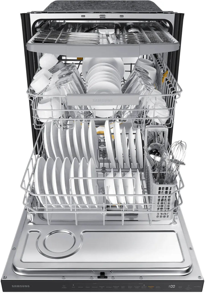 Samsung - 24" AutoRelease Dry Smart Built-In Stainless Steel Tub Dishwasher with 3rd Rack, StormWash+, 42 dBA - Black Stainless Steel
