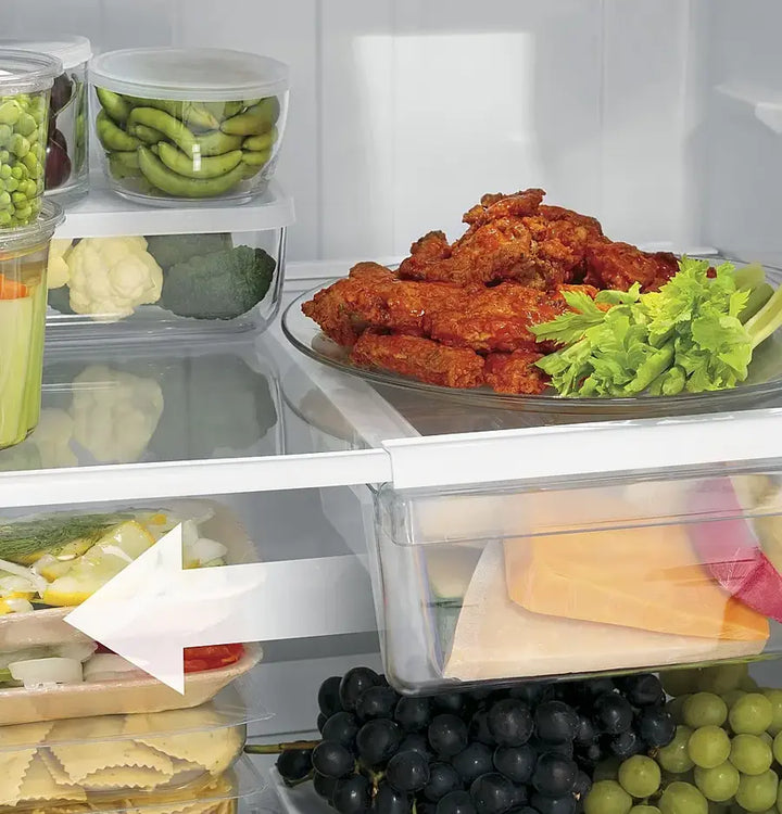 GE - 17.5 Cu. Ft. Top-Freezer Refrigerator with Edge-to-Edge Glass Shelves - Stainless Steel