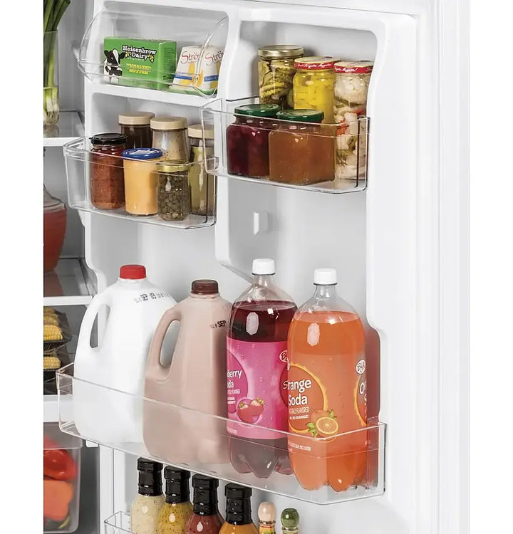 GE - 19.2 Cu. Ft. Top-Freezer Refrigerator with Garage Ready Performance - Stainless Steel