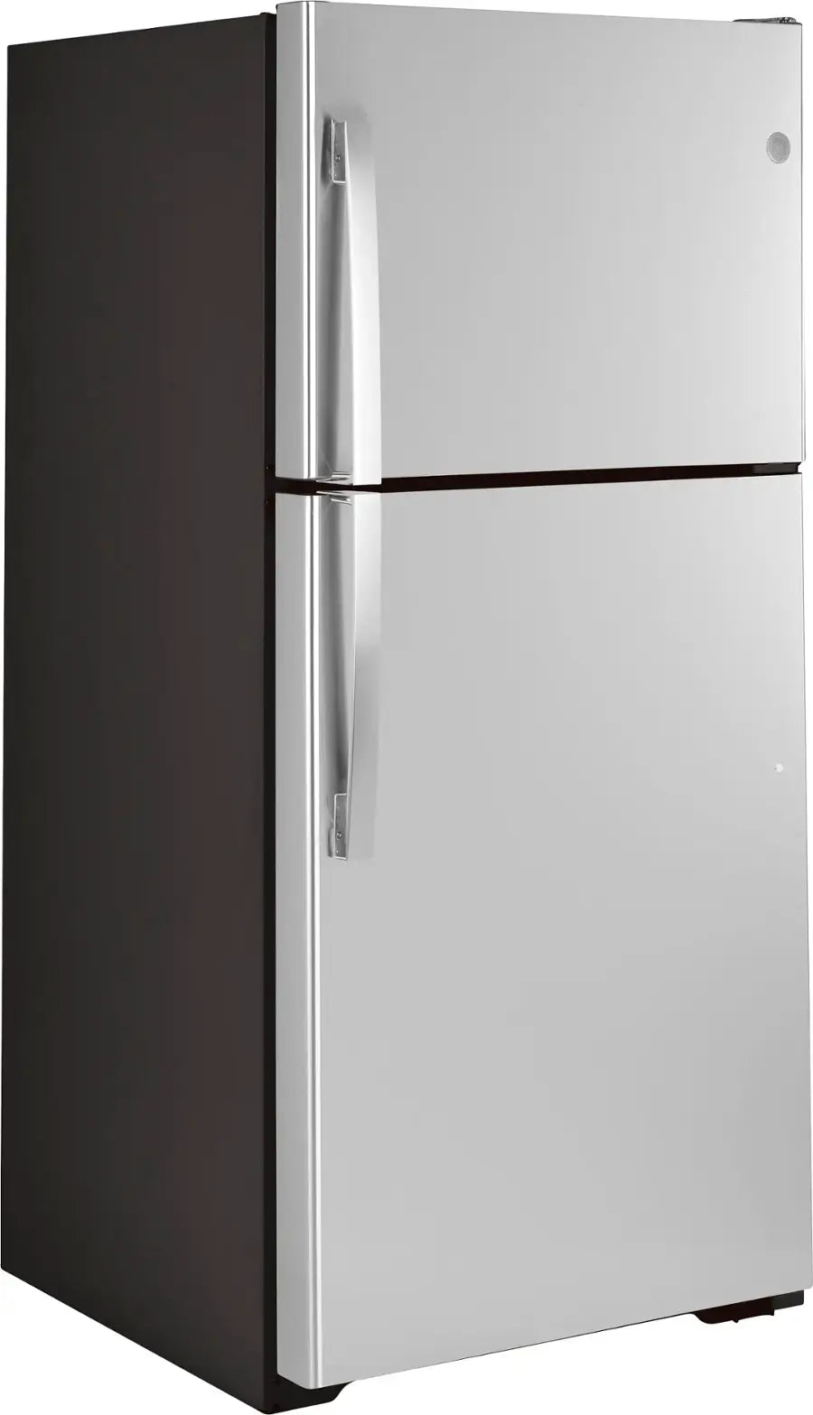 GE - 21.9 Cu. Ft. Top-Freezer Refrigerator with Garage Ready Performance - Stainless Steel