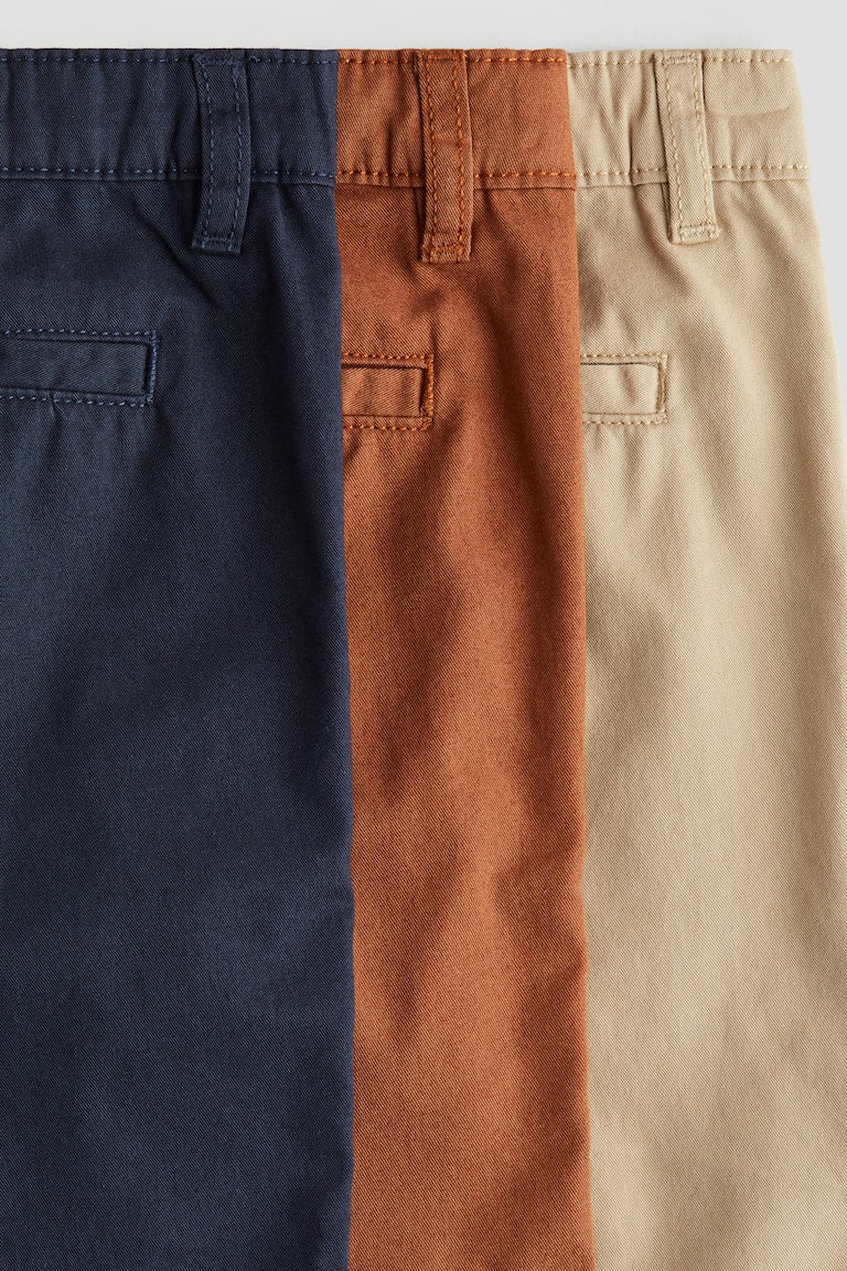 H&M 3-Pack Cotton Chino Shorts