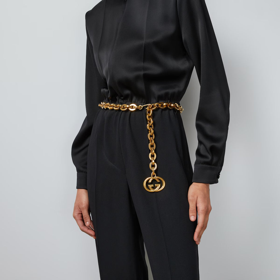 GUCCI Chain belt with Interlocking G charm