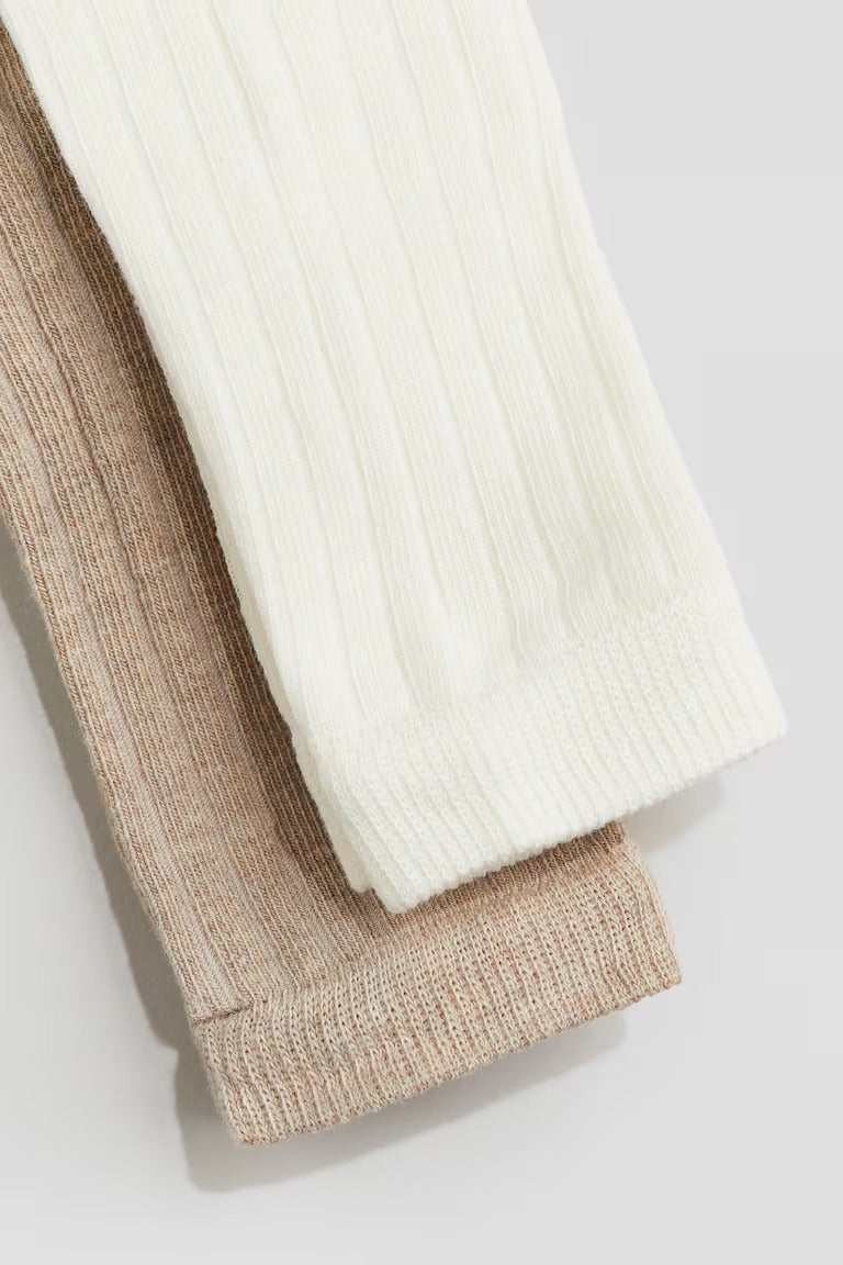 H&M 2-pack Ribbed Footless Tights