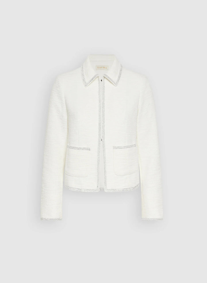 LAURA Contrast Stitch Tweed Jacket