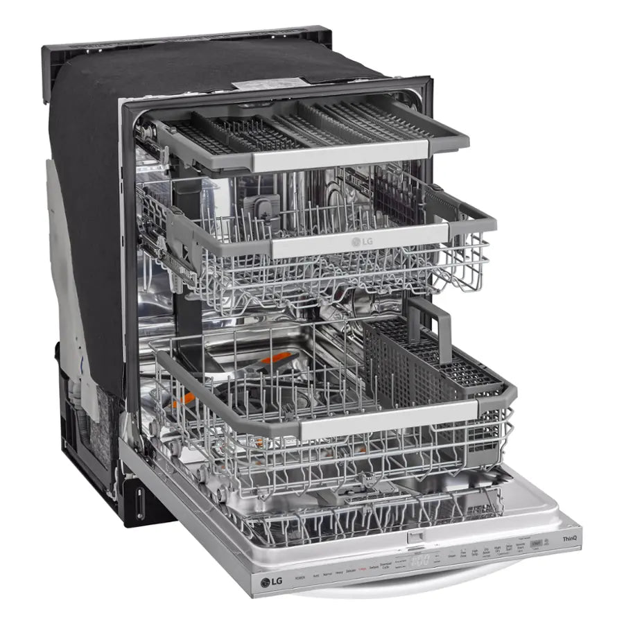 LG - 24" Top Control Smart Built-In Tub Dishwasher with 3rd Rack, QuadWash Pro and 42dba - Stainless Steel