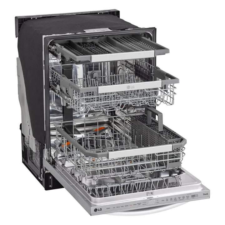 LG - 24" Top Control Smart Built-In Tub Dishwasher with 3rd Rack, QuadWash Pro and 42dba - Stainless Steel