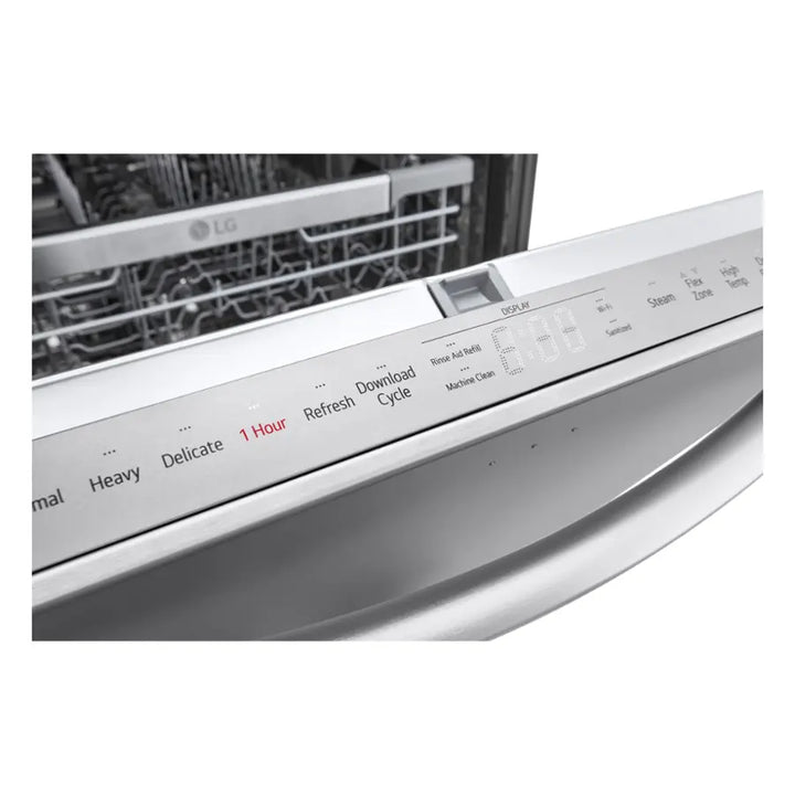LG - 24" Top Control Smart Built-In Tub Dishwasher with 3rd Rack, QuadWash Pro and 42dba - Stainless Steel
