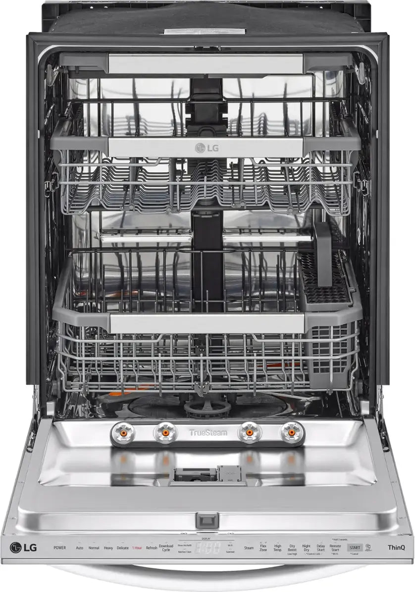 LG - 24" Top Control Smart Built-In Tub Dishwasher with 3rd Rack, QuadWash Pro and 42dba - Stainless Steel