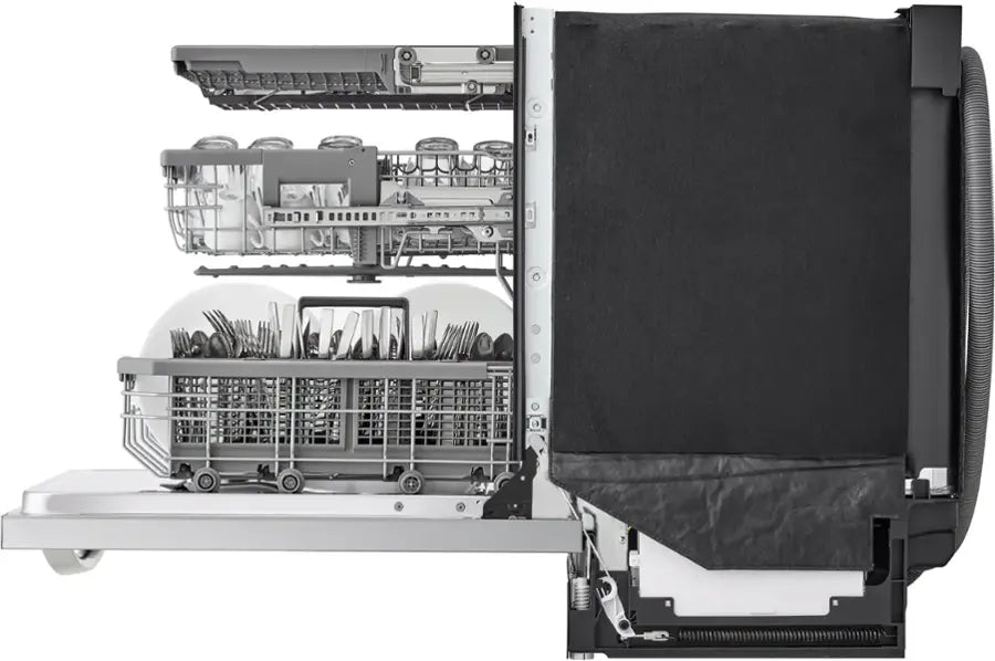 LG - 24" Top Control Smart Built-In Tub Dishwasher with 3rd Rack, QuadWash Pro and 42dba - Stainless Steel