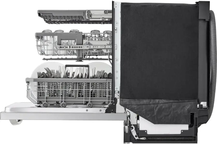 LG - 24" Top Control Smart Built-In Tub Dishwasher with 3rd Rack, QuadWash Pro and 42dba - Stainless Steel