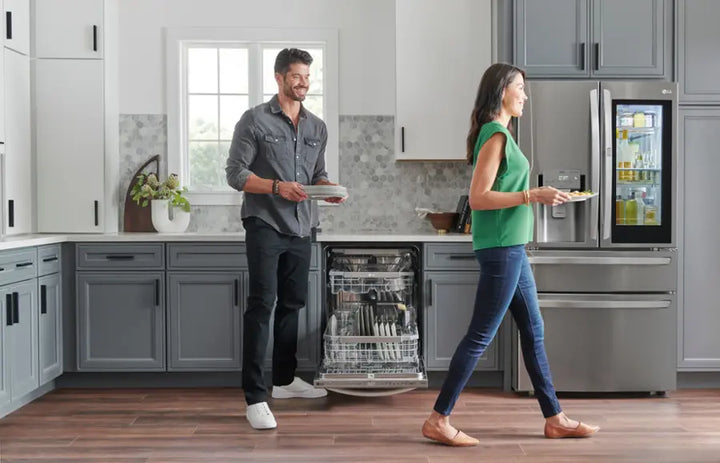 LG - 24" Top Control Smart Built-In Tub Dishwasher with 3rd Rack, QuadWash Pro and 42dba - Stainless Steel
