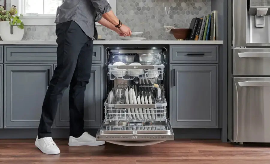 LG - 24" Top Control Smart Built-In Tub Dishwasher with 3rd Rack, QuadWash Pro and 42dba - Stainless Steel