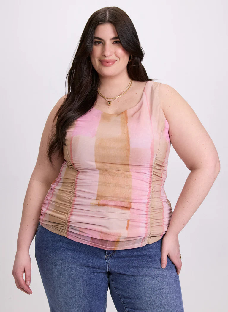 LAURA Printed Mesh Tank Top