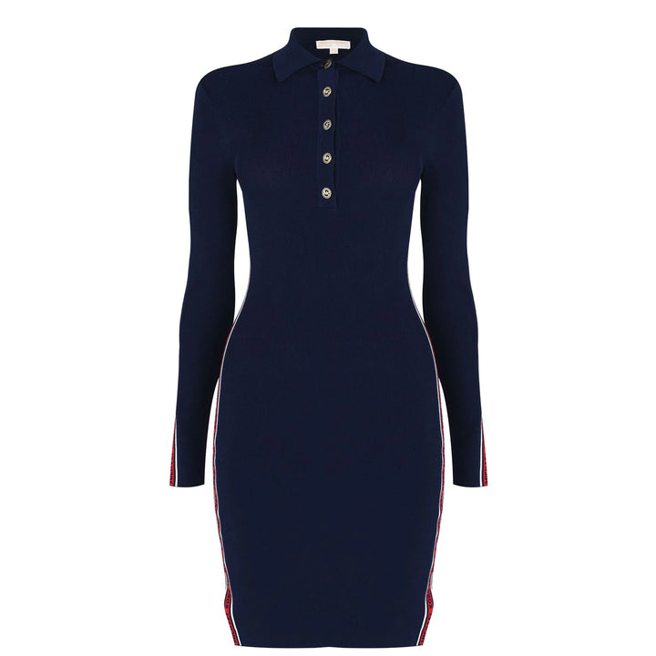 MICHAEL Michael Kors Long Sleeve Tape Polo Dress
