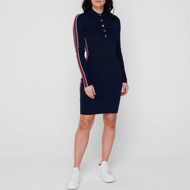 MICHAEL Michael Kors Long Sleeve Tape Polo Dress