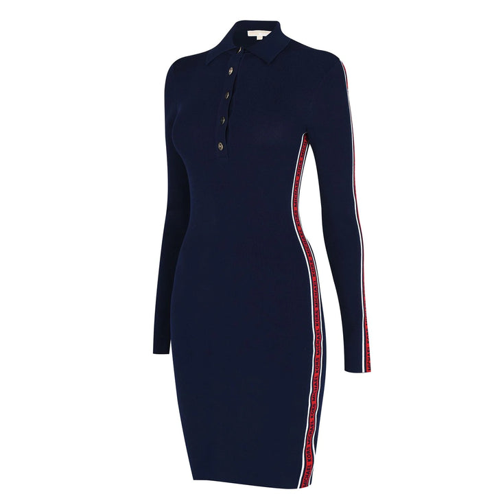 MICHAEL Michael Kors Long Sleeve Tape Polo Dress