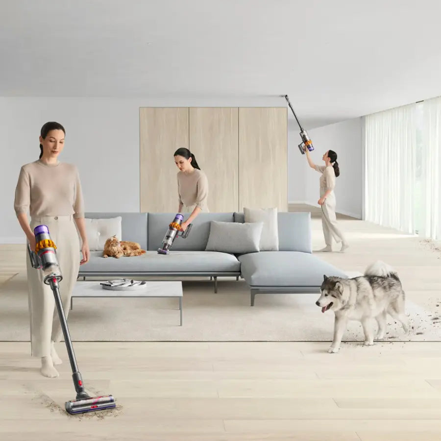 Dyson - V15 Detect Extra Cordless Vacuum with 10 accessories - Yellow/Nickel