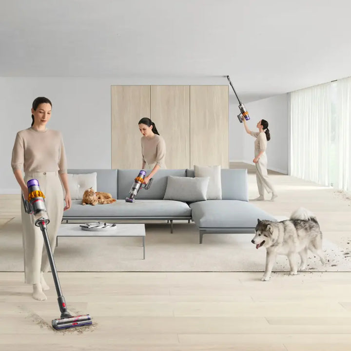 Dyson - V15 Detect Extra Cordless Vacuum with 10 accessories - Yellow/Nickel