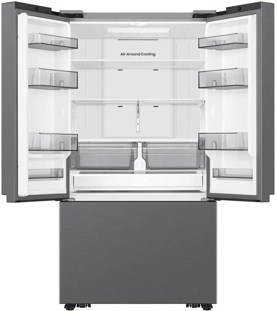 Samsung - 27 cu. ft. 3-Door French Door Counter Depth Smart Refrigerator with Dual Auto Ice Maker - Fingerprint Resistant Stainless Look