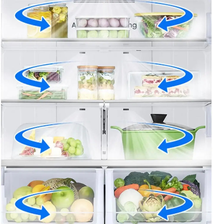 Samsung - 27 cu. ft. 3-Door French Door Counter Depth Smart Refrigerator with Dual Auto Ice Maker - Fingerprint Resistant Stainless Look