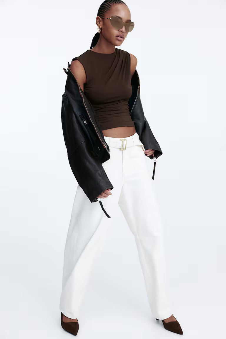H&M DRAPED SLEEVELESS TOP