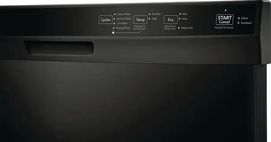 Frigidaire - 24" Front Control Built-In Plastic Tub Dishwasher with MaxDry, 54 dBA - Black